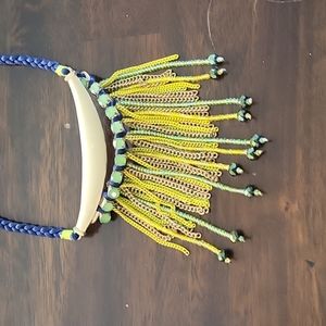 Women’s Necklace with yellow, blue and lime green accents